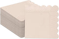qiqee Cinnamon Pink Cocktail Dinner Napkins 5x5inch Disposable Beverage,Wedding, Birthday Party Dessert Wave Paper Napkins(120 Count)