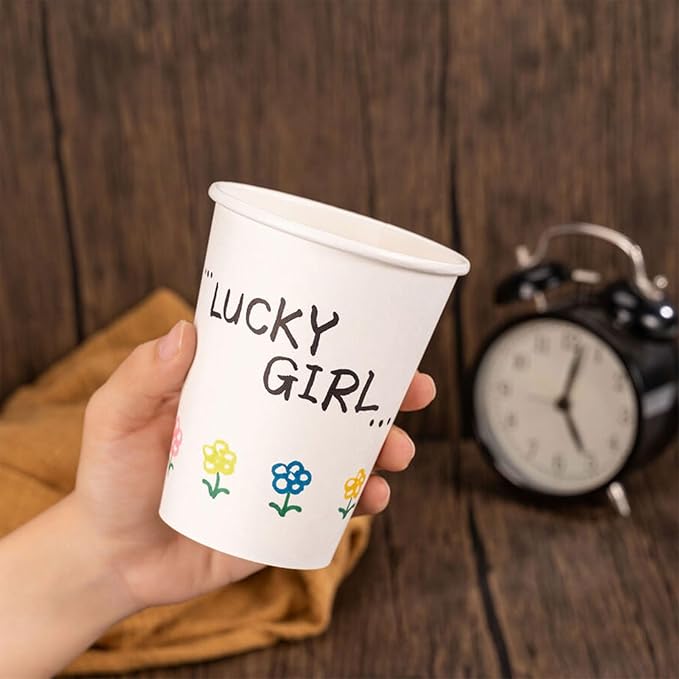 12 oz Disposable Paper Coffee Cups [300 Pack], White Hot Coffee Cups 12 oz, Thickened Design for Cafes, Bistros, Parties, and Events