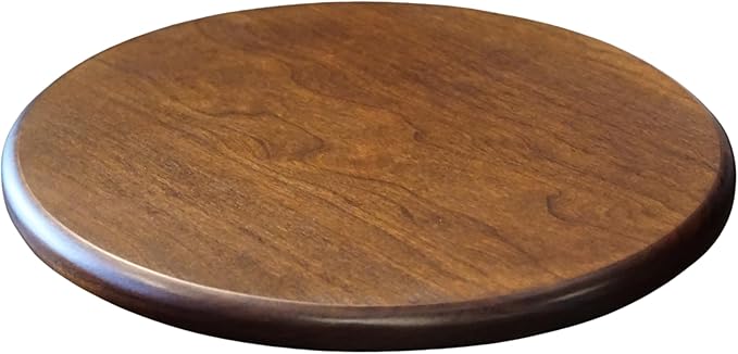DutchCrafters Solid Wood Lazy Susan Turntable, Rotating Spice Organizer for Kitchen Counter, Dining Table - Amish American Made in USA (Cherry Wood, Michael's Cherry Stain, 12")