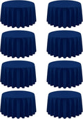 8 Pack Round Tablecloth 90 Inch Navy Blue Tablecloth for Round Tables, Washable Polyester Table Cloth Stain and Wrinkle Resistant Decorative Table Cover for Wedding Party Dining Banquet
