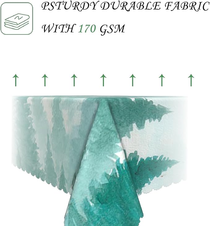 54x78 Inch Nature Rectangular Tablecloth Watercolour Pine Forest Fairyland Table Cloth Waterproof Durable Table Cover for Holiday Picnic Gaming Room BBQ Decor