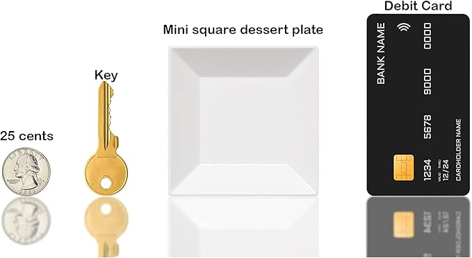 Exquisite Mini Disposable Appetizer Plates - 100 Pack 2.95" x 2.95" White Plastic Dessert Plates - Elegant Design for Weddings, Birthdays, and Formal Parties - Stackable and Convenient - BPA Free