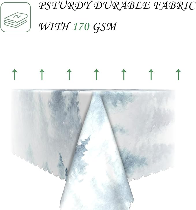 70x140 Inch Nordic Winter Nature Rectangle Tablecloth Misty Foggy Pine Trees Forest Table Cloth Waterproof Stain Resistant Table Cover for Kitchen Dining Picnic BBQ Home Holiday Party