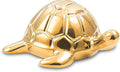 Golden Turtle Statue, Ceramic Turtle Ornament for Home Decor - Gold Tabletop Decoration, Collectible Decor for Elderly, Turtle Sculpture for Bookshelf, Desk, Nightstand