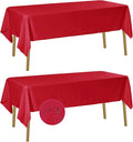 Fokitut 2 Pack Waterproof Rectangle Tablecloth, 60x84 Inch, Stain Resistant and Wrinkle Polyester Table Cloth, Fabric Table Cover for Kitchen Dining, Wedding, Party, Holiday Dinner-Red