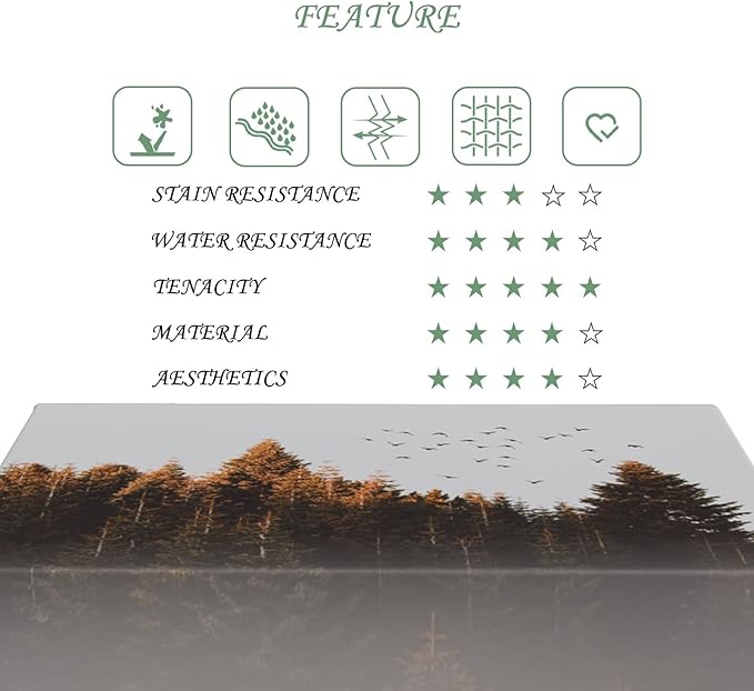 54x78 Inch Nature Rectangular Tablecloth Bird Autumn Forest Table Cloth Waterproof Durable Table Cover for Holiday Picnic Outdoor BBQ Decor