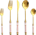 20-piece Silverware Set With Ceramic Handle, Premium Food Grade Stainless Steel Flatware Sets, Mirror Polished Cutlery Set, Dishwasher Safe (for 4 People)