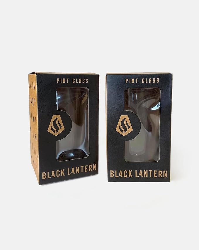 Black Lantern Pint Glass – Beer Glasses for Craft Beer Enthusiasts - One 16oz. Premium Pint Glass for Nature Lovers - Glasses for Cocktails Beer Water and Juice (Hunting Landscape)