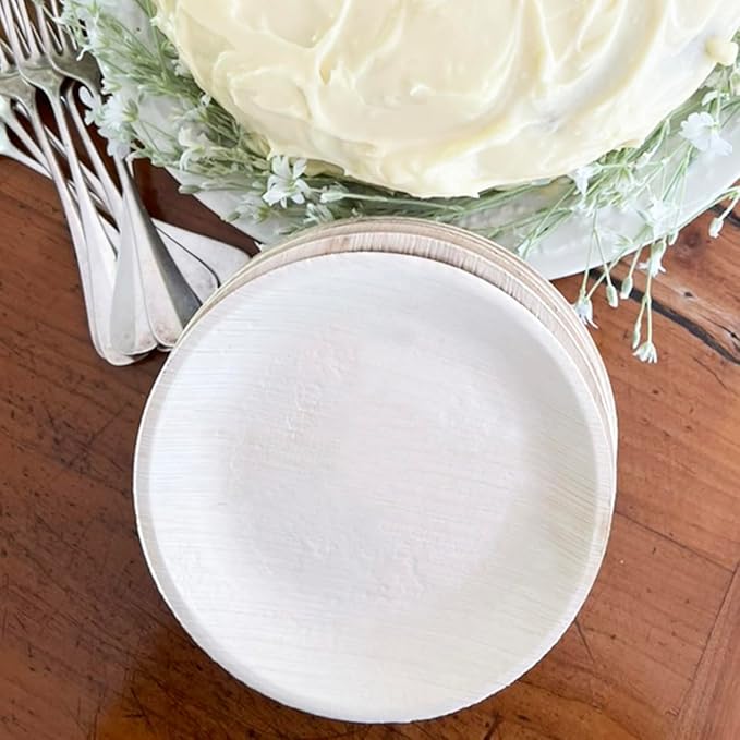 NEATtable Palm Leaf Plates | Disposable & Compostable | Eco Friendly & 100% Natural | Great for Outdoor Events, Wedding, Party, Barbecues | 6-inch Round Plate, Pack of 25