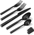 KINGSTONE Black Silverware Set, 20-Piece Flatware Cutlery Set Premium Stainless Steel, Service for 4, for Kitchen, Home, Wedding, Party, Mirror Polished and Dishwasher Safe