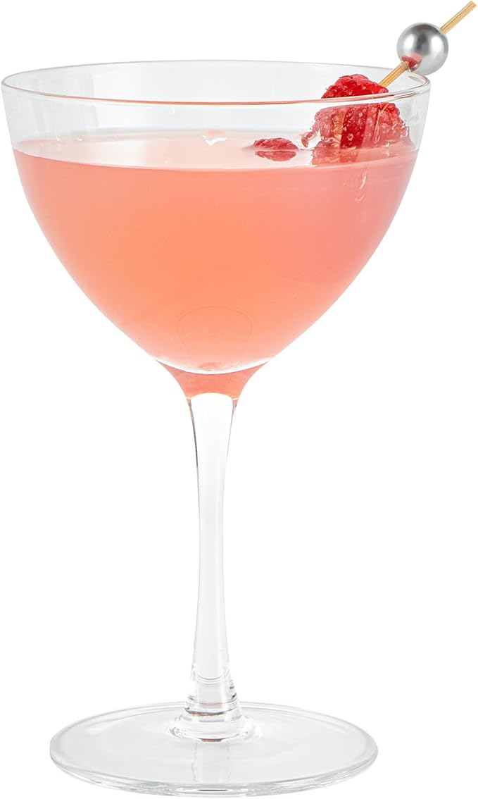 Restaurantware-Vetri 8 Ounce Nick And Nora Glasses, 6 Dishwashable Martini Glasses - No Lead, Vintage Inspired, Clear Glass Cocktail Drinkware, For Hosting Parties, Serve Whiskey, Gin And More