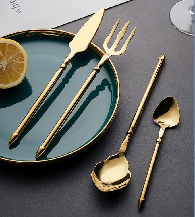 Silverware Set for 12 Durable 18/10 Stainless Steel Flatware Set Creative Styles 48 Piece Modern Cutlery Tableware Utensils Set for Home Kitchen Wedding Restaurant Knives forks and Spoons