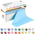 54 Inch X 200 Feet Plastic Table Cover Roll with Convenient Slide Cutter, Disposable Plastic Table Cloth Roll with Cut-to-Size Design for Weddings, Banquets, Parties (Light Blue)
