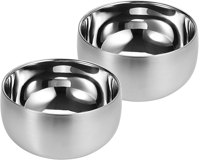 16.9 Fl Oz Ice Cream Bowl,Stainless Steel 316# Insulated Double Wall Vacuum Soup Bowl, Set of 2