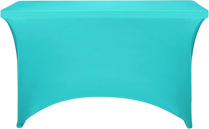 LZY Spandex Fitted Stretch Table Cover for 4ft or 6ft or 8ft Folding Table, Rectangular Cocktail Tablecloth, Perfect for Party or Banquet