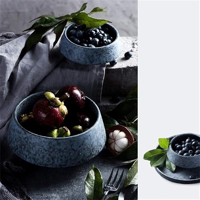 Bowls Japanese Style Irregular Noodle Bowls Fruit Salad Noodle Soup Bowl Dinnerware Set Ceramic Bowls Tableware(Medium)