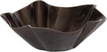 Kate and Laurel Flutte Scalloped Decorative Metal Serving Bowl, 10 x 10 x 3, Black Nickel, Modern Wavy Fruit Bowl for Kitchen Counter or Use as Tabletop Storage for an Entryway Table