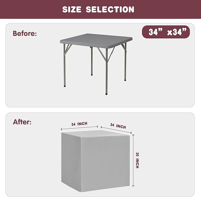 HolidayIdeas 2 Pack Square Fitted Table Covers - 34 x 34 Inch - Fabric Table Clothes Versatile Tablevloths for Parties, Holiday Dinner, Trade Show, Vendor Stand (Black)
