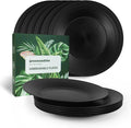 greenandlife 10inch/6pcs Dishwasher & Microwave Safe Wheat Straw Plates, Alternative for Plastic Plates, Lightweight Reusable Unbreakable Dinner Plates, Non-toxin, BPA Free for Kids Adults, Black
