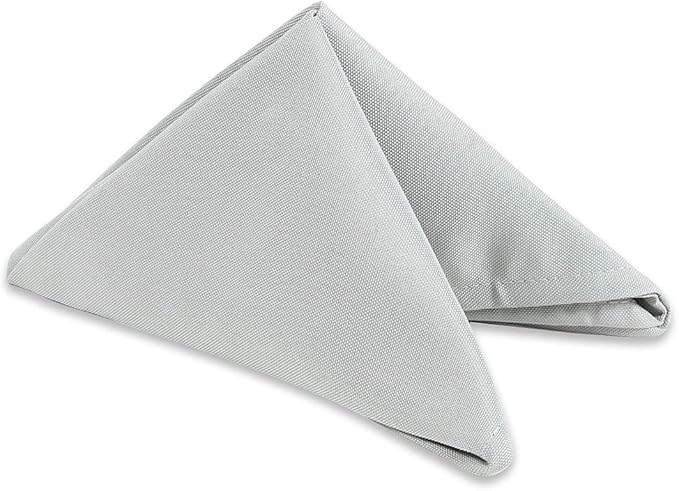 Polyester Cloth Napkins - Washable Soft Table Linens - Durable & Elegant for Dining, Restaurants, Weddings, Events, Rentals, Banquets, & Parties - Premium Quality Set of 250, Silver, 17"x17"