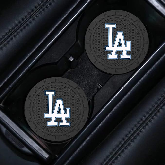 Silicone Dodgers Car Cup Holder Coasters,Baseball Fans Car Coasters for LA Dodgers Fans, Non-Slip Universal Fit Cup Holder Insert