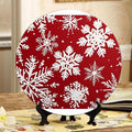 10 Inch Holiday Snowflakes red Decorative Ceramic Plates with Display Stand Perfect for Office Wall Hanging DP-320284149