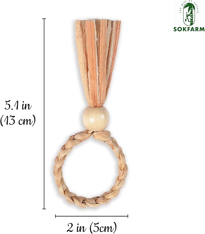 12 Pcs Bead Woven Napkin Rings, Water Hyacinth Easter Napkin Rings Set of 12, Anillos para Servilletas De Tela, Boho Napkins Holder for Elegant Table Decoration, Christmas Table Decor, Wedding Decor