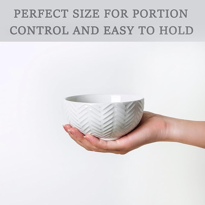 Sureasy Ceramic Ice Cream Bowls Set of 4-12 oz White Small Dessert Bowls for Kitchen, Perfect for Rice, Fruit and Sauce, Microwave & Dishwasher Safe