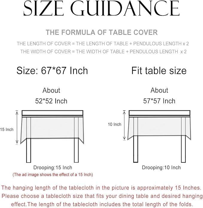 patdrea Designer Floral Linen Table Cloth for Sqaure Table,Vintage French Tablecloth,Small Colorful Decoration Cover for Kitchen Dining,Christmas,Party,Thanksgiving,67"x67"-Littledaisy