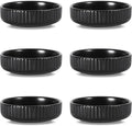 Selamica Ceramic Soy Sauce Dish, 2.6 Oz Dipping Bowls Set of 6, 3.5 Inch Pinch Bowls for Dip, Side Dish, Condiments, Sushi, Matte Black