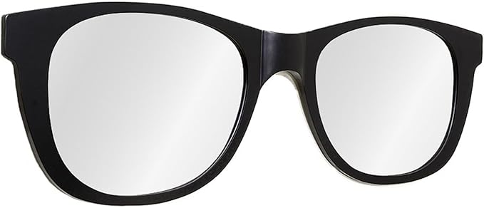 Oversized Classic Matte Black Sunglasses Shaped Modern Wall Mirror 46 in x 13 in