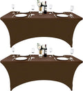 2-Pack 6ft Spandex Table Covers for Rectangle Standard Folding Tables - Wrinkle Resistant Stretch Tablecloths - Ultimate Fitted Table Protector for Parties, Trade Shows, Banquet