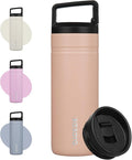 BJPKPK Insulated Water Bottle with 2 Lids,20 oz Double Wall Stainless Steel Vacuum Tumbler Travel Coffee Mug,Wide Mouth Thermal Cup,Peach