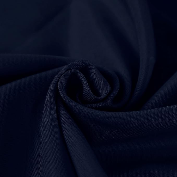 Fokitut 2 Pack Waterproof Round Tablecloth, 132 Inch, Stain Resistant and Wrinkle Polyester Table Cloth, Fabric Table Cover for Kitchen Dining, Wedding, Party, Holiday Dinner-Navy