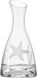 Rolf Glass Starfish 37.25oz Wine Carafe | Lead-Free Diamond-Engraved Glass | Elegant Wine Decanter For Any Occasion