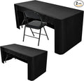 Nasitos 2 Pack Black Tablecloth 6 Foot-Open Back Fitted Tablecloth Rectangle Table, Washable Fabric Trade Show Table Cover for Craft Show, Display, Parties, Wedding, Events