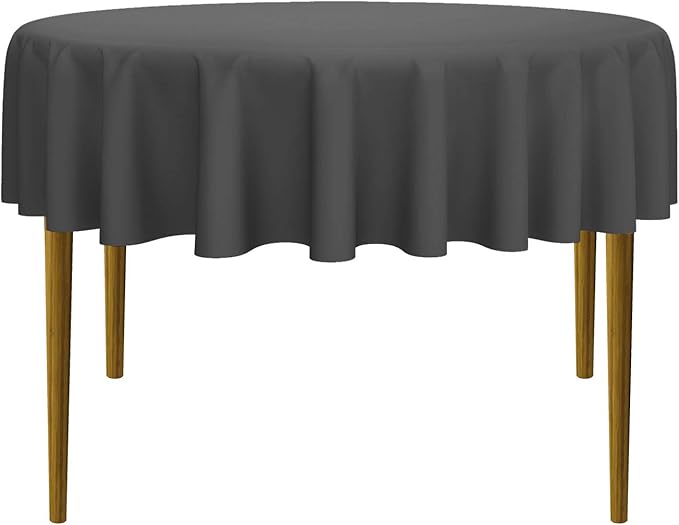 Lann's Linens - 70" Round Premium Tablecloth for Wedding/Banquet/Restaurant - Polyester Fabric Table Cloth - Dark Gray