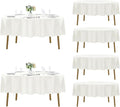 Fokitut 6 Pack Round Tablecloth, 90 Inch, Stain Resistant and Wrinkle Polyester Table Cloth, Fabric Table Cover for Kitchen Dining, Wedding, Party, Holiday Dinner-Ivory