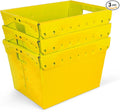 Hudson Exchange 18.25 x 13.25 x 11.75 (3 Pack) Corrugated Space Age Handled Storage Container Mail Tote, Yellow