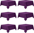 6-Pack Purple Tablecloths for Square Tables, 54 x 54 Inches, Stain-Resistant Polyester Fabric for 2 Foot Tables - Washable Table Covers for Weddings, Banquets, Birthday Parties, Events