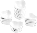 UIBFCWN 20 Pack Soy Sauce Dishes, White Heart Shaped Dip Bowls, Individual Dip Sauce Bowls, Small Serving Bowls for Side Dishes, Ketchup, Valentine's Day Wedding Party - 1oz