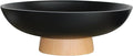 Modern Resin Pedestal Bowl – Large Fruit Bowl for Kitchen Counter, Catch All Bowl for Entryway Table, Stylish Key Bowl & Dining Centerpiece, Black