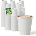Paper Cups 8 oz Disposable Coffee Cups, 1000 Pack Thickened Disposable Hot Cups, 300GSM BPA Free Small Disposable Cups, White Paper Cups Bulk for Home Office Cafe Coffee Bar Supplies Party Essentials