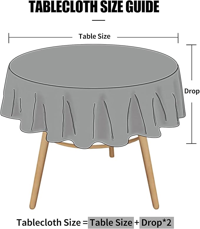 Smiry Round Table Cloth, Waterproof Heavy Duty Vinyl Tablecloths, Wipeable Washable Table Cover for Kitchen and Dining Room (Coffee, 60" Round)