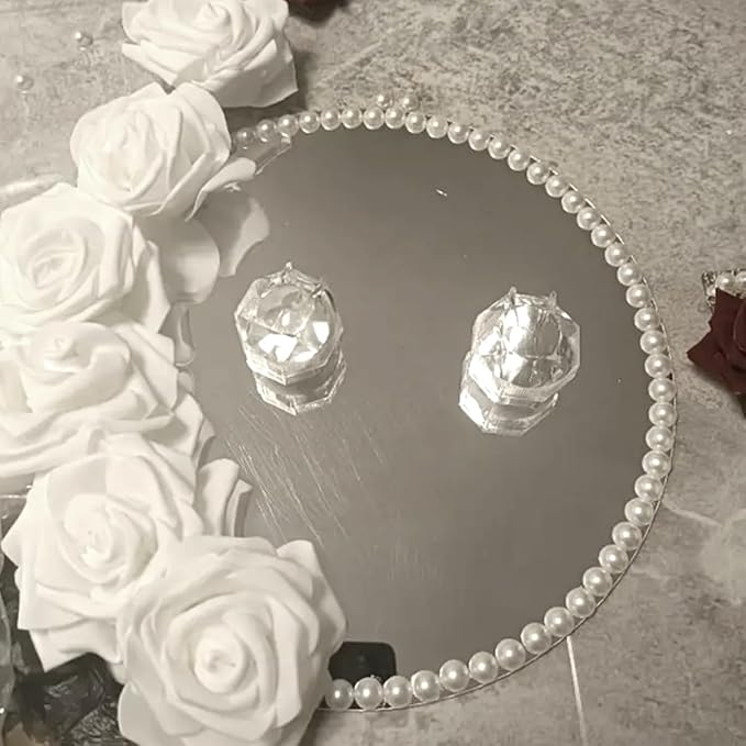 14Pack Round Mirror Centerpieces for Tables, 2mm, 6inch Circle Mirror Trays Plates for Table Centerpieces, Circle Mirror Candle Plates for Wedding Decorations and Party Table Centerpieces Decorations