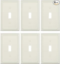 6-Pack Single Toggle Light Switch Cover Plate, Pearls Decorative Switch Plate Covers, Light Almond 1 Gang Metal Wall Plate, Corrosion Resistant