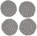 Humble Hilo Handmade Felt Coaster, 3.9 inches, Set of 4 (Grey)