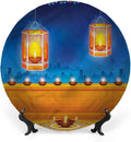 Ceramic Plates, Diwali Decorative Ceramic Plates, Diwali Night Candles, 8 Inch, for Dining, Parties, Wedding, Multicolor