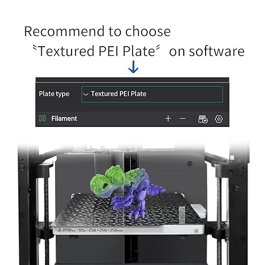 PEO+PEI Build Plate for Bambu Lab X1C/X1/P1P/P1S/P2S/A1, 257x257mm Double Sided PEO+PEI Spring Steel Bed Plate Flexible Textured Print Bed for Bambulab 3D Printers