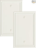 2-Pack Single Blank Wall Plate, Durable Solid Zinc Alloy Blank Wall Plate Cover, Light Almond Blank Switch Plate Cover, Corrosion Resistant